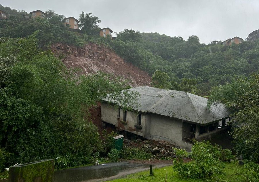 A villa in Lavasa that slid down with the landslide in Lavasa.