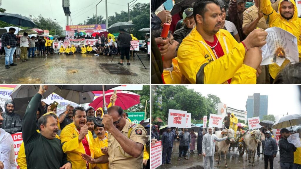 Protest at Radha Chowk Baner