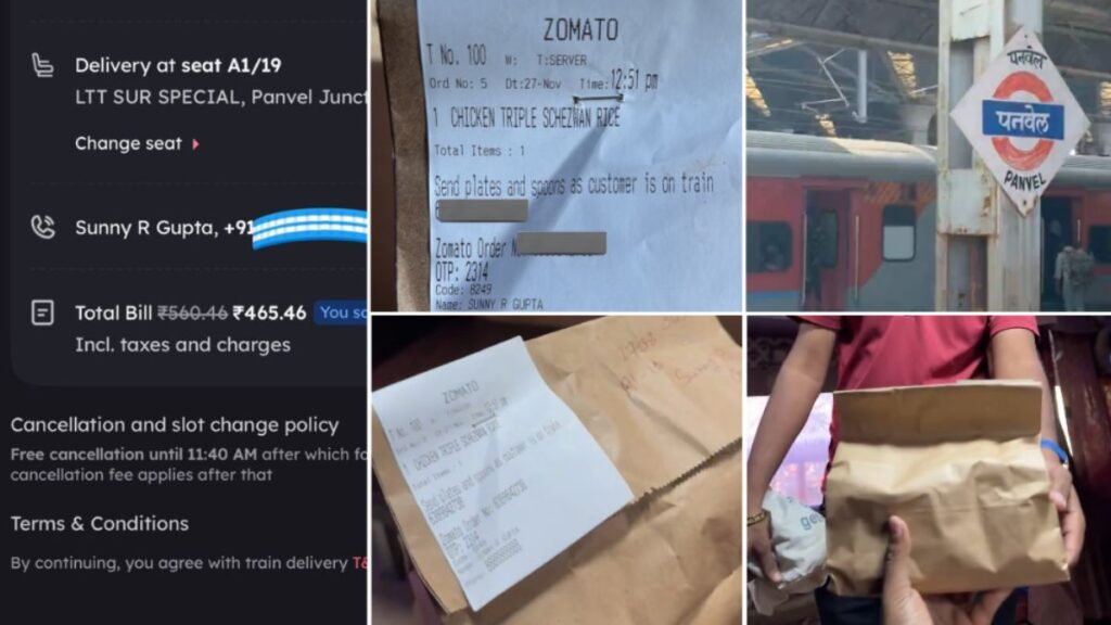 Ordering Food via Zomato on a Train