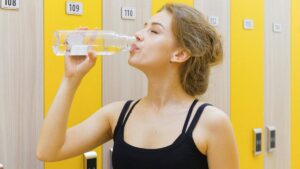 Drinking water while standing