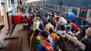 Pune railway station platform announcement and holding areas