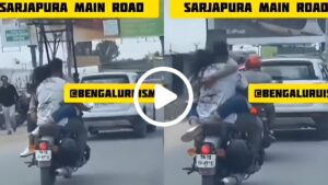 Bengaluru Techie riding with girlfriend on lap